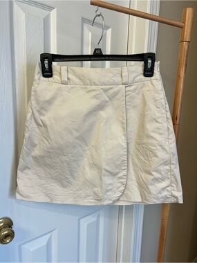 Cream Wrap-Front Mini Skirt - Women's Skirt